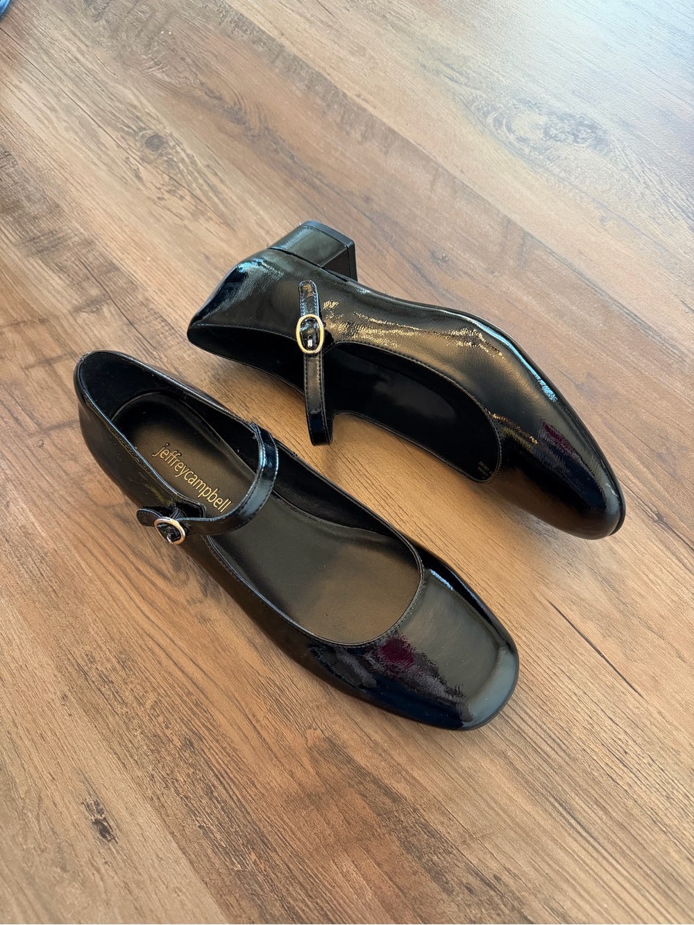Jeffrey Campbell Top-Class Patent Leather Mary Jane Block Heels Black Size 7.5